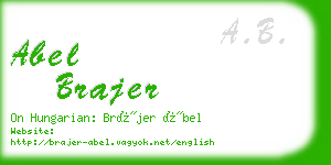 abel brajer business card